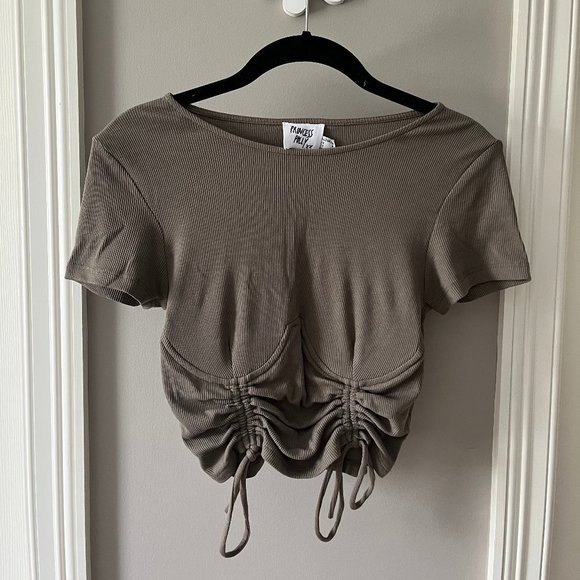 Princess Polly STORMI TOP KHAKI. Size US 8. - Picture 4 of 5